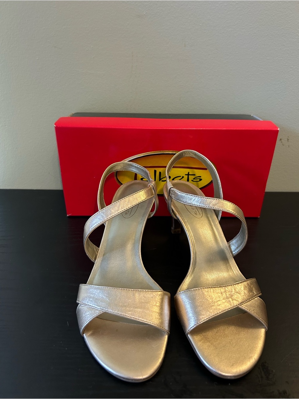 Talbots Metallic Gold Strappy Heeled Sandals